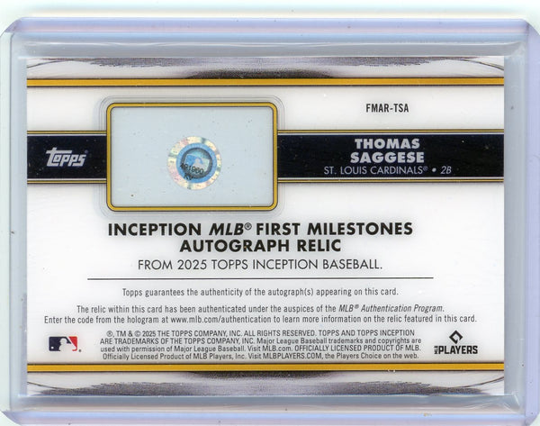 Thomas Saggese - 2025 Topps Inception First Milestones Autograph RC 55/99