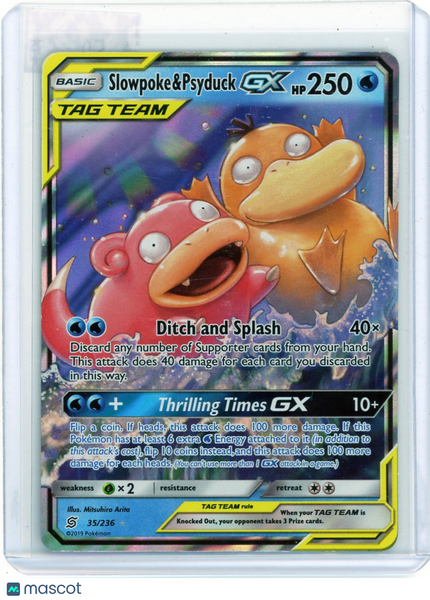 2019 Unified Minds Slowpoke & Psyduck GX Holo Rare #35/236