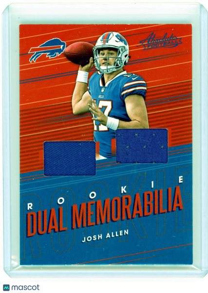 Josh Allen - 2018 Panini Absolute Football Dual Memorabilia Rookie Jersey