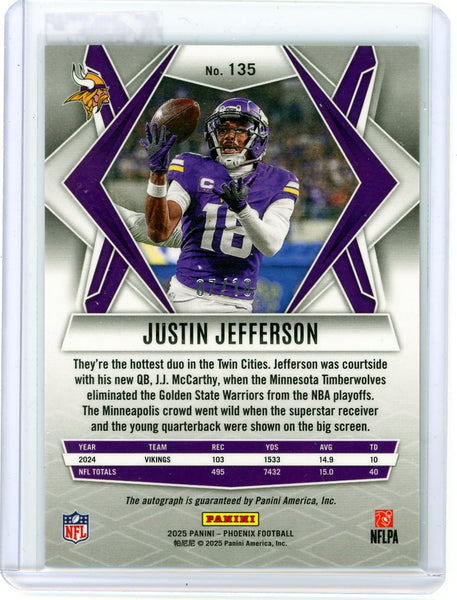 Justin Jefferson - 2025 Panini Phoenix Snowflake Auto 07/10 #135