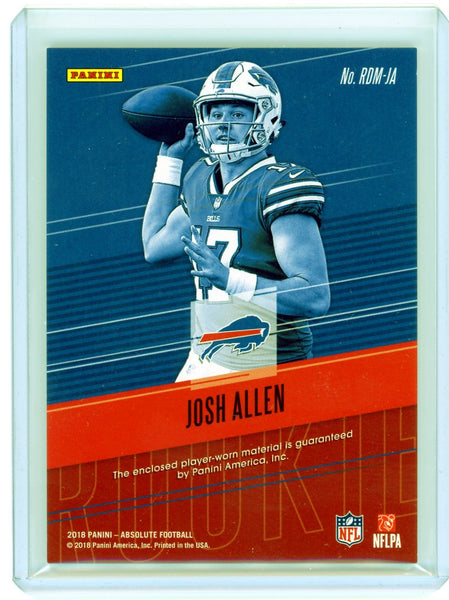 Josh Allen - 2018 Panini Absolute Football Dual Memorabilia Rookie Jersey