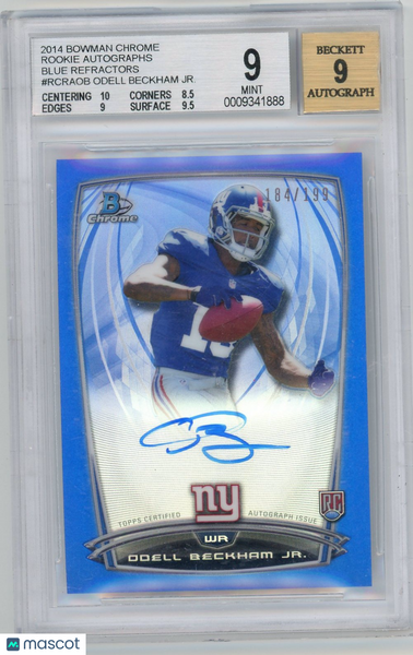 Odell Beckham Jr. - 2014 Bowman Chrome Rookie Autographs Blue Refractors BGS 9