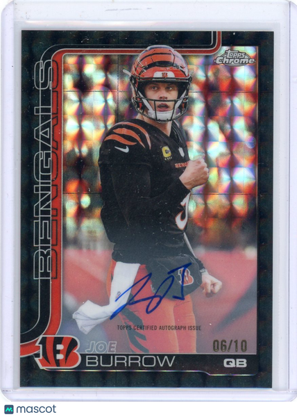 Joe Burrow - 2025 Topps Chrome Black Shimmer Refractor 06/10