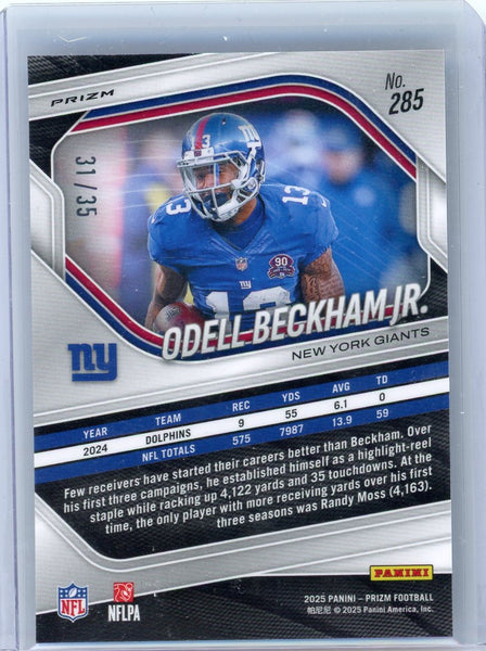 Odell Beckham Jr. - 2025 Panini Prizm Football Blue Shimmer 31 / 35