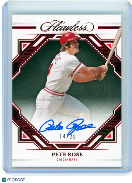 Pete Rose - 2023 Panini Flawless Shadow Signatures 14/20 Ruby