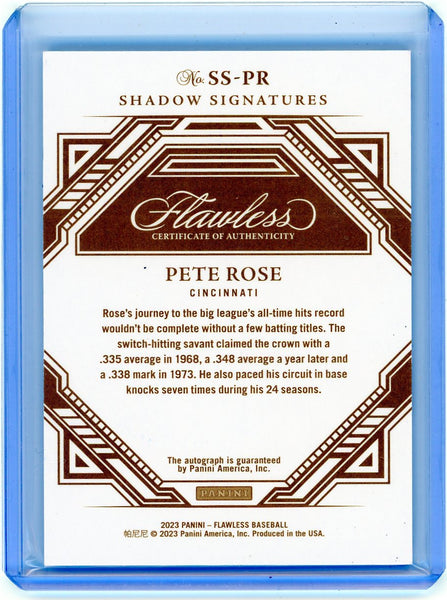 Pete Rose - 2023 Panini Flawless Shadow Signatures 14/20 Ruby