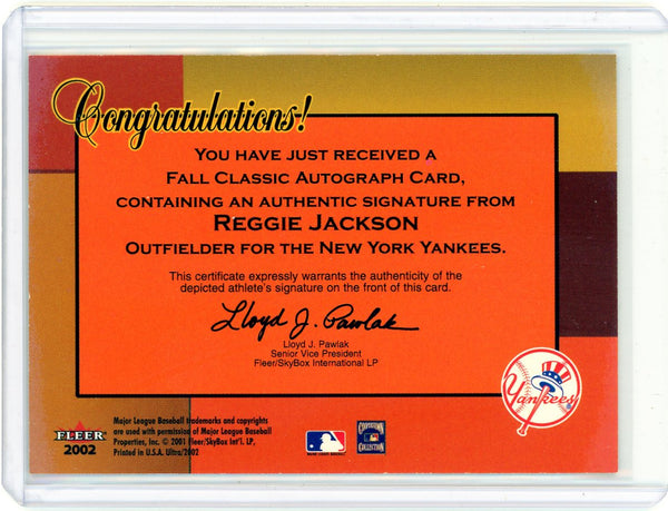 Reggie Jackson - 2001 Fleer Ultra Fall Classic Auto