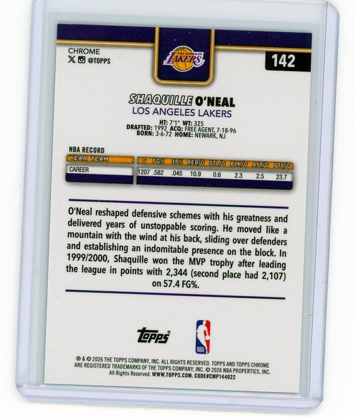 Shaquille O'Neal - 2026 Topps Chrome Update Purple Refractor 50/75