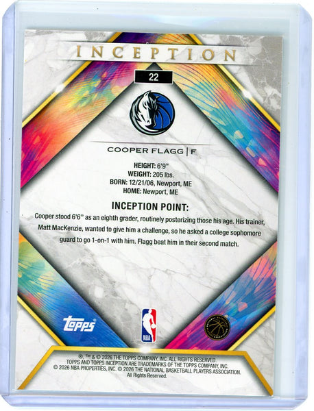 Cooper Flagg - 2025-26 Topps Inception Basketball Rookie RC #22