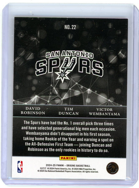 Victor Wembanyama/Duncan/Robinson- 2024-25 Panini Origins Nucleus Zebra 6/15 #22
