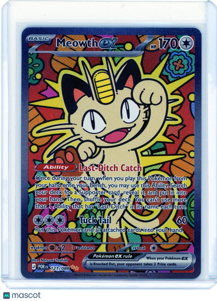 2026 Mega Evolution – Perfect Order Meowth EX Holo Secret Rare SAR #121/88