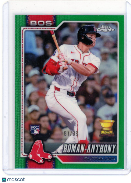 Roman Anthony - 2026 Topps Chrome Green Refractor Rookie 81/99 RC #225
