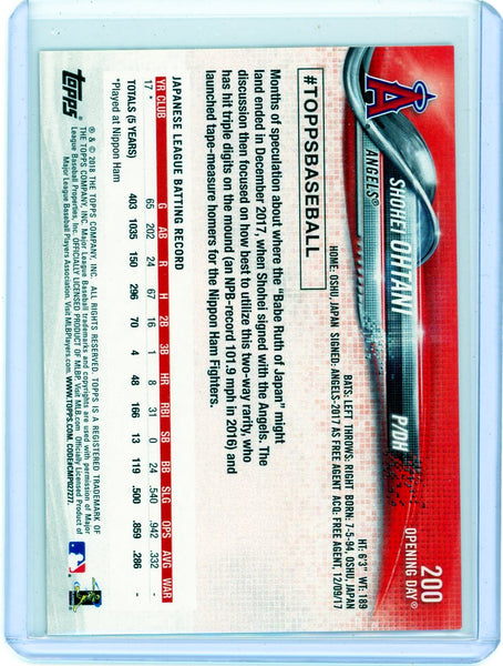 Shohei Ohtani - 2018 Topps Opening Day Rookie Card #200