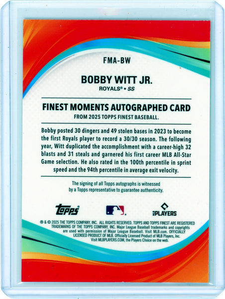Bobby Witt Jr. - 2025 Topps Finest Finest Moments Auto Refractor FMA-BW