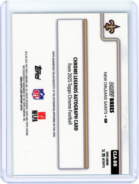 Drew Brees - 2025 Topps Chrome Football Gold Refractor Auto 22/50