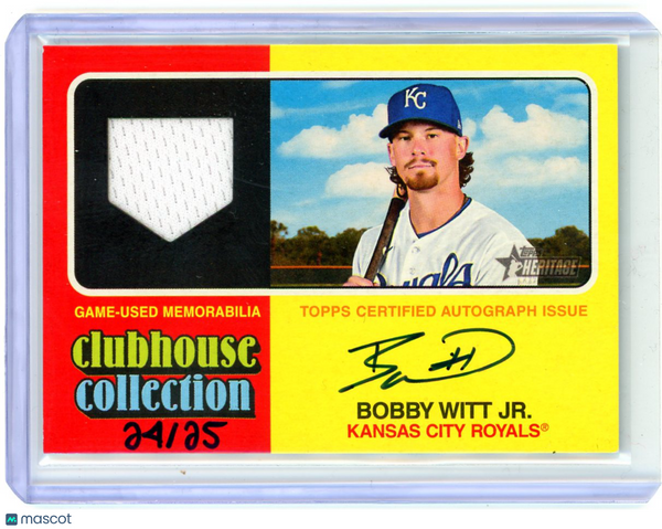Bobby Witt Jr. - 2024 Topps Heritage 24/25 Clubhouse Collection Auto CCAR-BWT