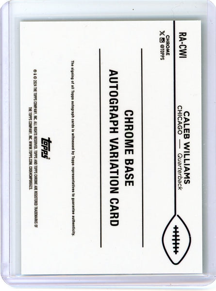 Caleb Williams - 2024 Topps Chrome Football Aqua Rookie Auto 148/199 RA-CWI