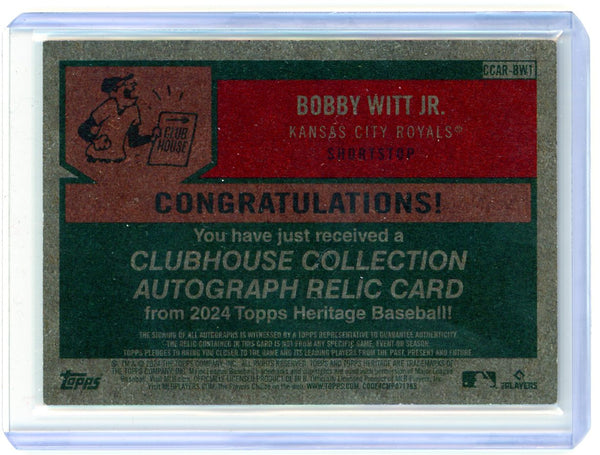 Bobby Witt Jr. - 2024 Topps Heritage 24/25 Clubhouse Collection Auto CCAR-BWT
