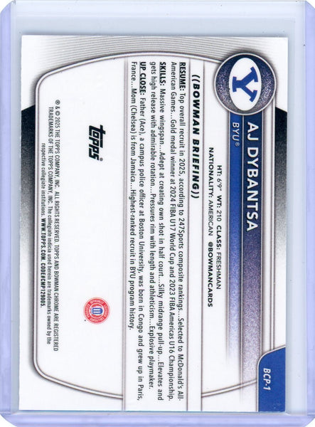 AJ Dybantsa - 2025 Bowman Chrome University 1st Blue Refractor /150