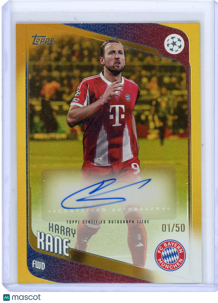 Harry Kane - 2026 Topps UEFA Club Competitions Gold Auto 01/50