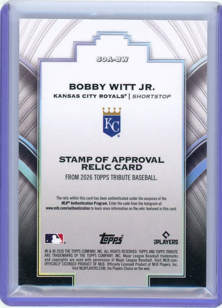 Bobby Witt Jr. - 2026 Topps Tribute Stamp of Approval Patch 24/25