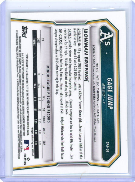 Gage Jump - 2026 Bowman Chrome 35th Refractor 1st Auto /35
