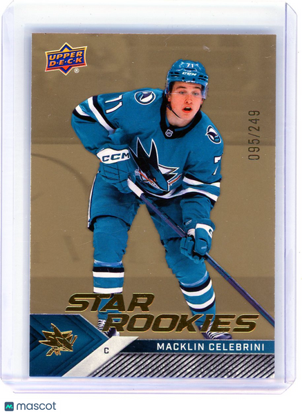 Macklin Celebrini - 2025 Upper Deck Star Rookies Box Set Gold 095/249