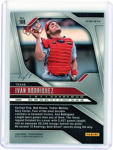 Ivan Rodriguez - 2025 Panini Prizm Baseball Gold Vinyl 1/1 #186