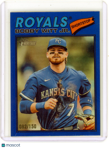 Bobby Witt Jr. - 2026 Topps Heritage Chrome Blue Refractor 082/150 #160