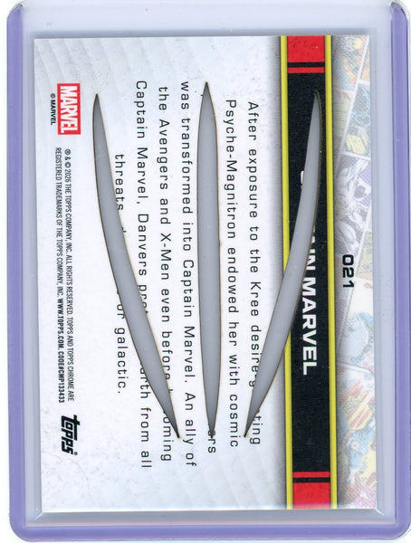 Captain Marvel - 2026 Topps Chrome Marvel Woverine Clawed SSP /20