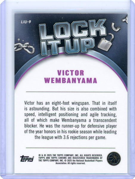 Victor Wembanyama - 2024 Topps Chrome Lock It Up Gold Refractor /50