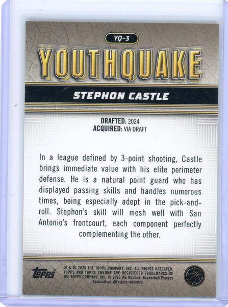 Stephon Castle - 2024 Topps Chrome Youthquake Gold Refractor Rookie /50
