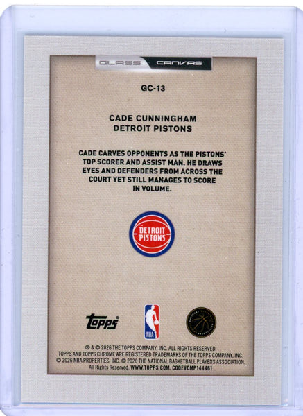 Cade Cunningham - 2025 Topps Chrome Glass Canvas CASE HIT
