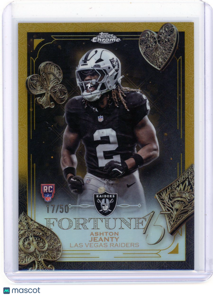 Ashton Jeanty - 2025 Topps Chrome Fortune 15 Gold Refractor Rookie 17/50