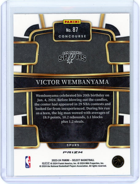 Victor Wembanyama - 2023-24 Panini Select Basketball Red Ice Rookie Premier #87