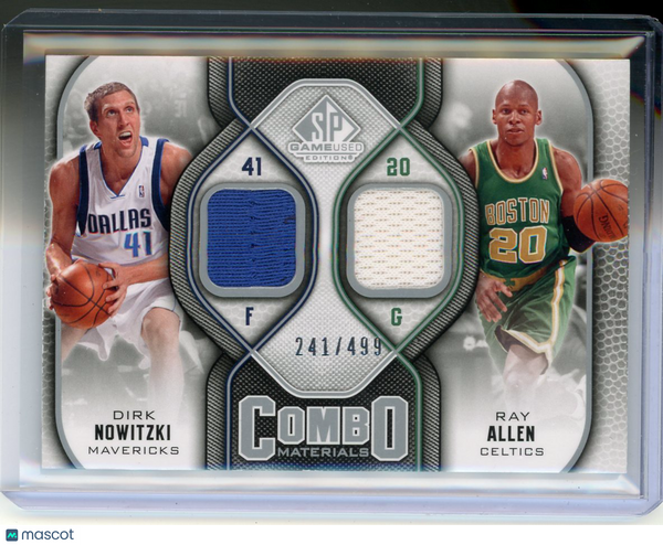 Ray Allen Dirk Nowitzki - 2009-10 Upper Deck SP Game Used Combo Jersey 241/499