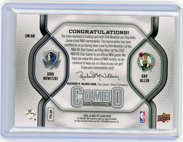 Ray Allen Dirk Nowitzki - 2009-10 Upper Deck SP Game Used Combo Jersey 241/499
