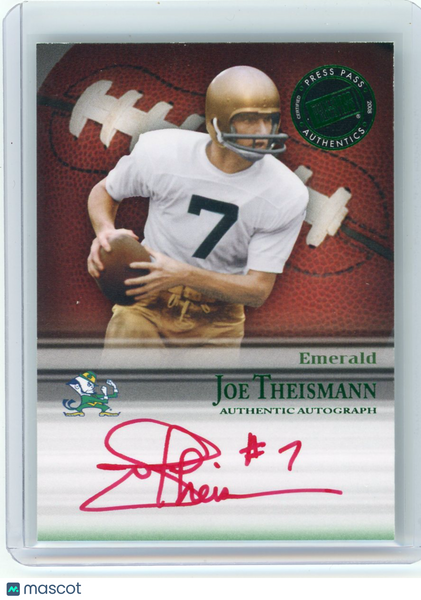 Joe Theismann - 2008 Press Pass Legends Bowl Edition Auto Emerald 24/25
