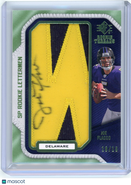 Joe Flacco - 2008 SP Rookie Threads Upper Deck Autograph 10/16 Letter Patch