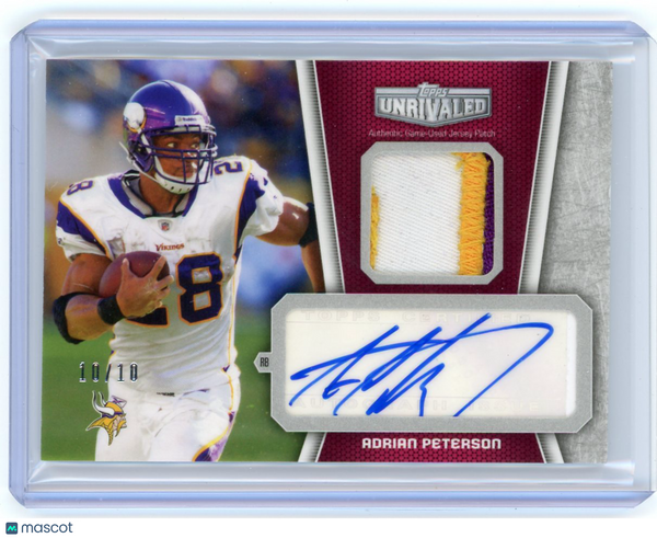 Adrian Peterson - 2010 Topps Unrivaled Autograph Patch Memorabilia 10/10 UAP-AP