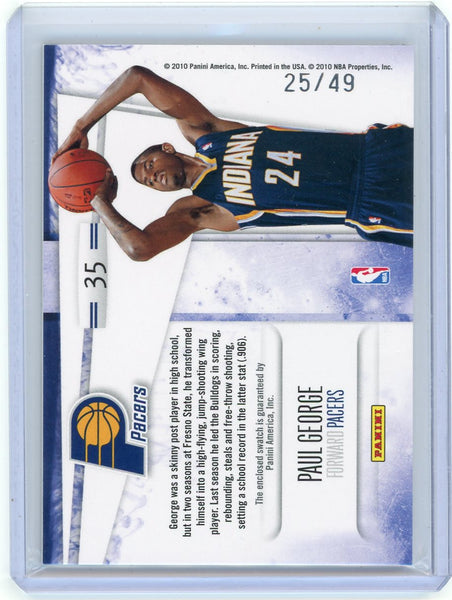 Paul George - 2010-11 Panini Rookies Stars Dress for Success Prime Patch 25/49