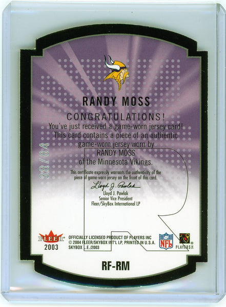 Randy Moss - 2004 SkyBox L.E. Rare Form Fleer Game-Worn Jersey 38/84