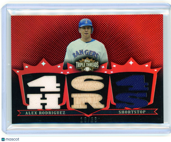 Alex Rodriguez - 2007 Topps Triple Threads Relic 10/38 Triple Memorabilia Jersey