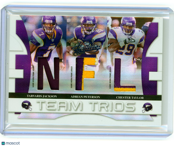 Adrian Peterson/Taylor/Jackson - 2008 Playoff Absolute Trios Triple Patch 23/25