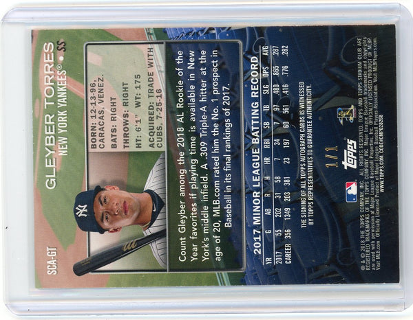 Gleyber Torres - 2018 Topps Stadium Club Rookie Gold Auto 1/1 SCA-GT