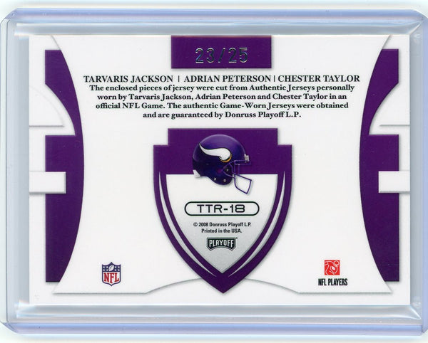 Adrian Peterson/Taylor/Jackson - 2008 Playoff Absolute Trios Triple Patch 23/25
