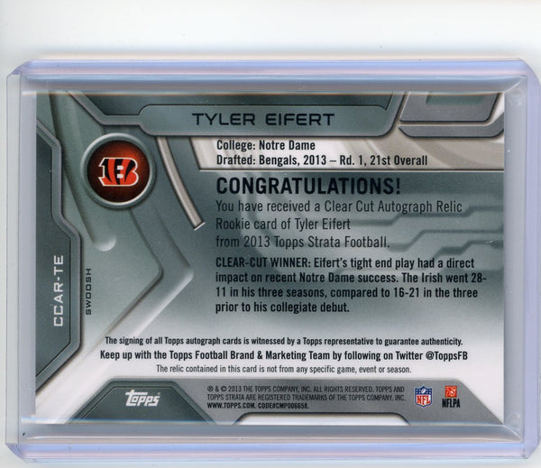 Tyler Eifert - 2013 Topps Strata Auto Relic Patch Rookie Nike Swoosh 1/1 CCAR-TE
