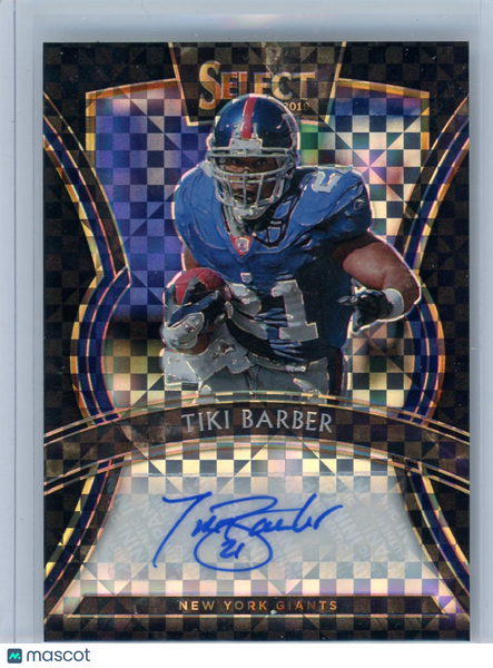 Tiki Barber - 2020 Panini Select Football One of One Black Checkerboard 1/1