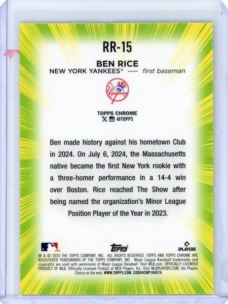Ben Rice - 2025 Topps Chrome Rookie Radiance RC