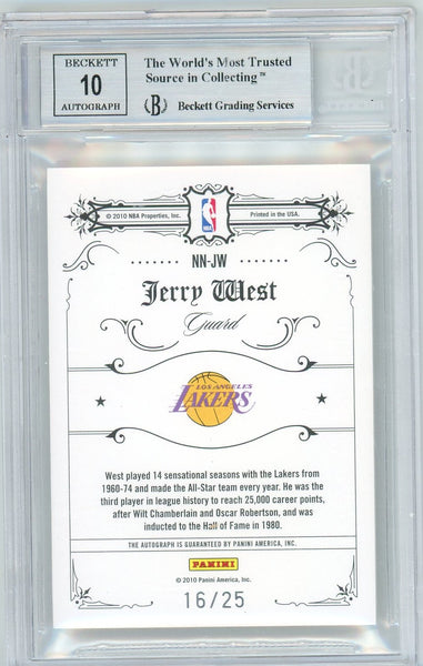 Jerry West - 2009 Playoff National Treasures Notable Nicknames BGS 9 16/25